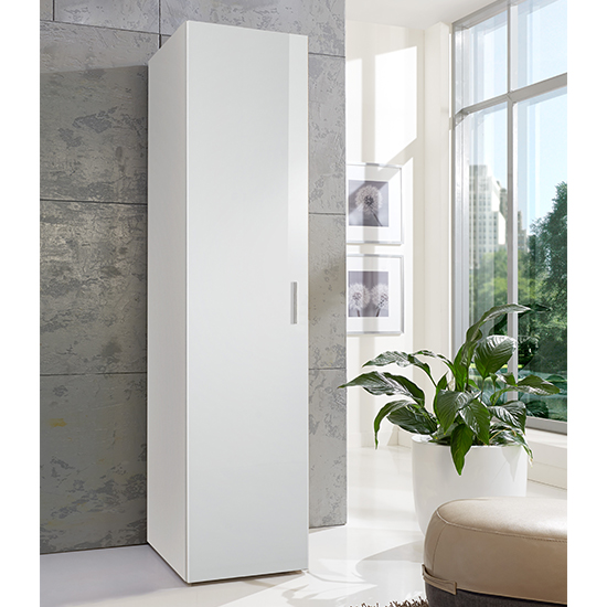 Read more about Malta large wooden wardrobe in high gloss white