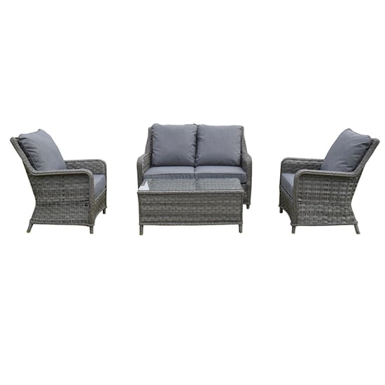 Malti Weave 4 Seater Sofa Set With Cushions In Multi Grey