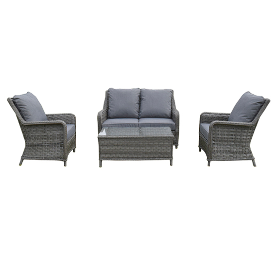 Photo of Malti weave 4 seater sofa set with cushions in multi grey