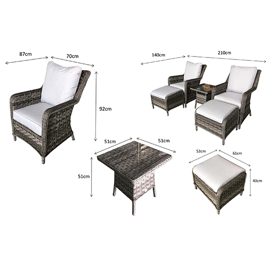 Malti Weave 5 Piece Lounge Set With Cushions In Multi Grey_3