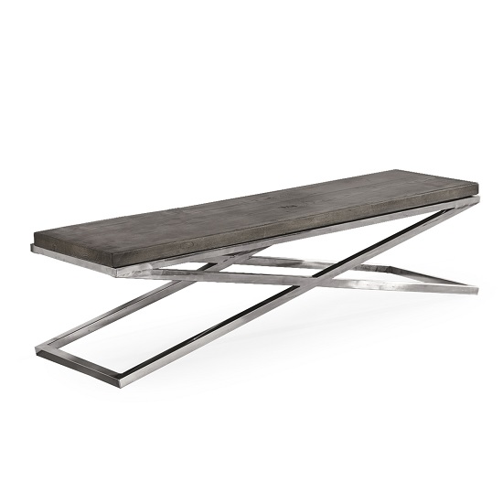 Malta Wooden TV Stand In Grey With Stainless Steel Legs Furniture in