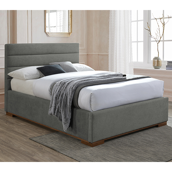 Read more about Malva ottoman fabric double bed in light grey