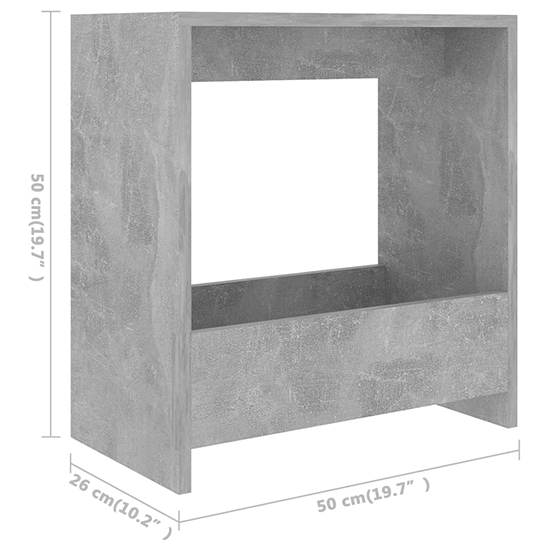 Malva Wooden Side Table In Concrete Effect