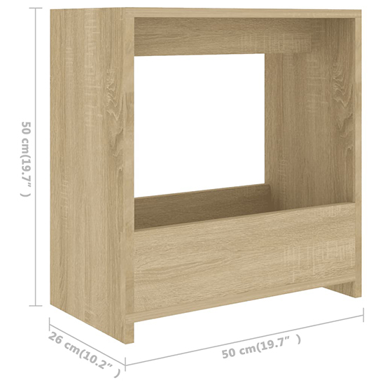 Malva Wooden Side Table In Sonoma Oak