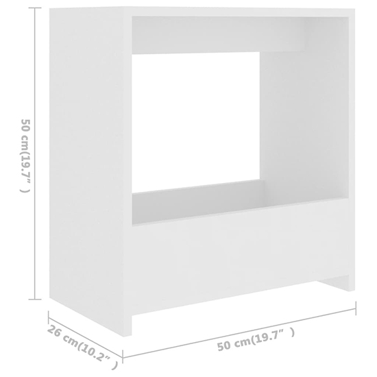 Malva Wooden Side Table In White