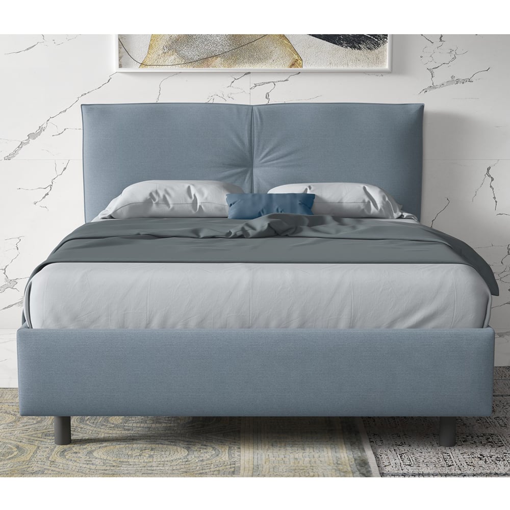 Product photograph of Malvern Fabric King Size Bed In Sky Blue from Furniture in Fashion