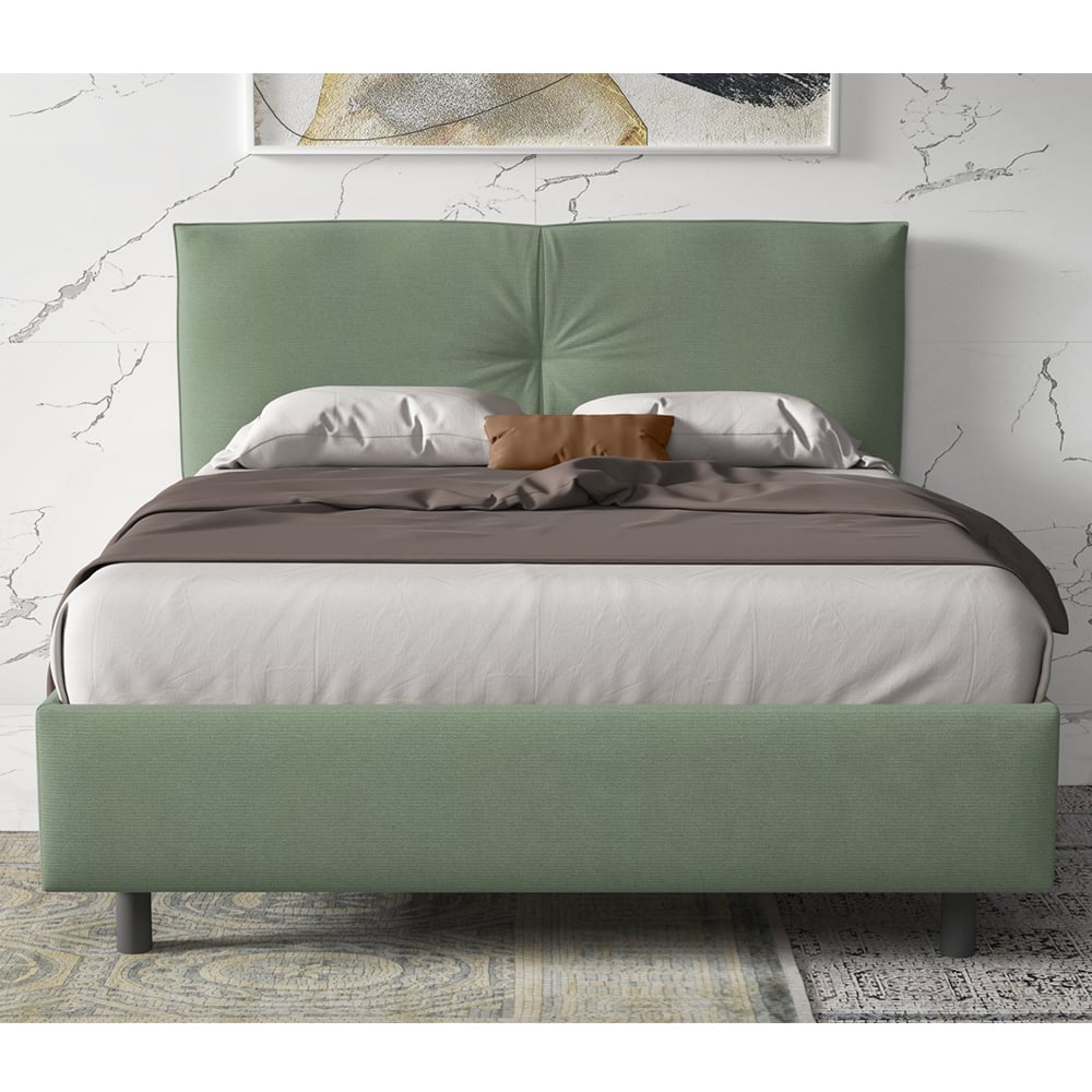 Product photograph of Malvern Fabric Small Double Bed In Sage Green from Furniture in Fashion