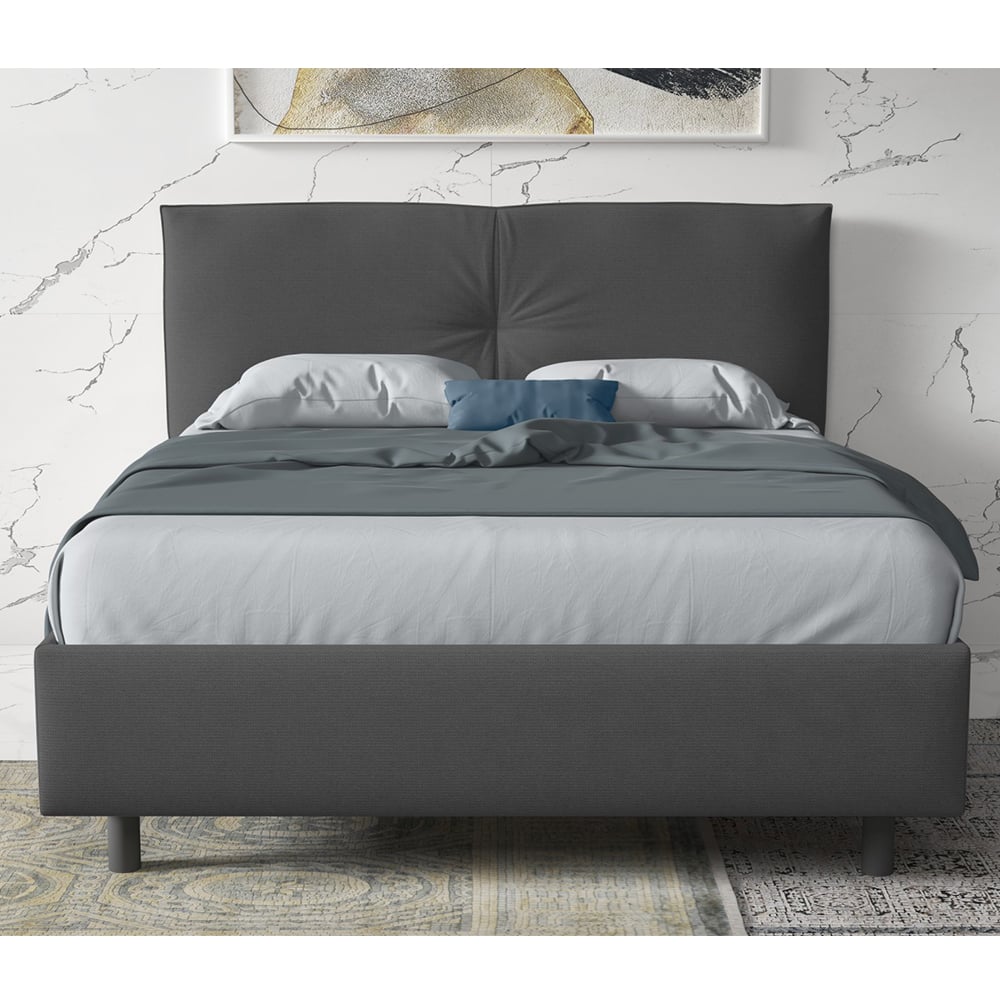 Product photograph of Malvern Fabric King Size Bed In Steel Grey from Furniture in Fashion