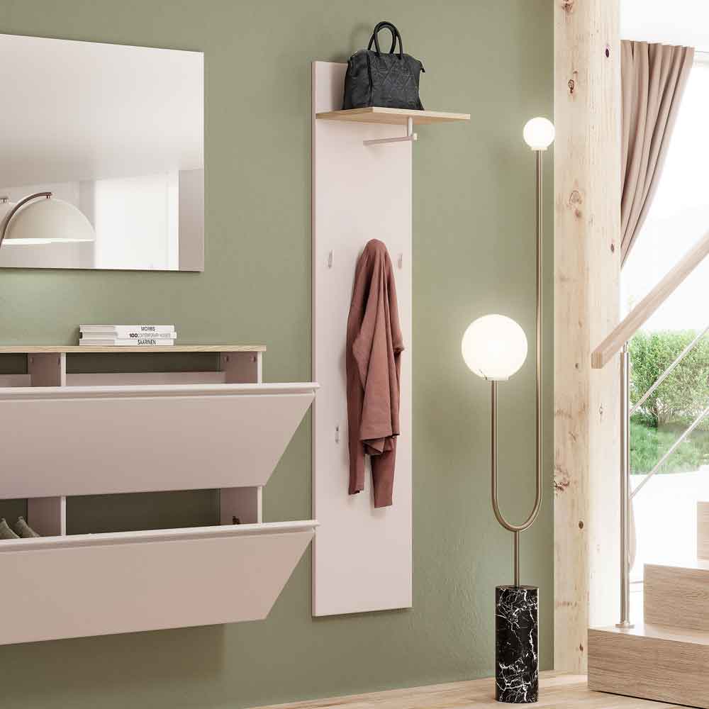 Malvern Slim Wooden Coat Rack in Cashmere