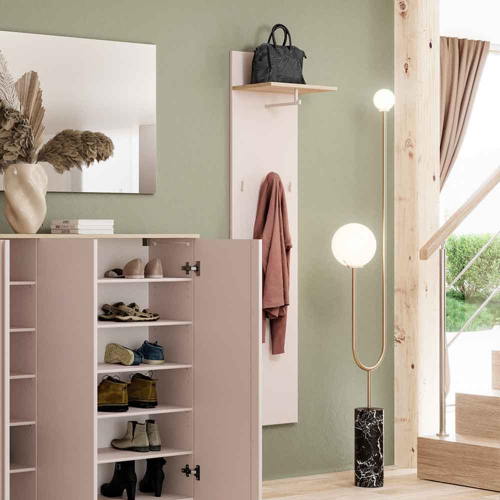 Malvern Slim Wooden Coat Rack in Cashmere