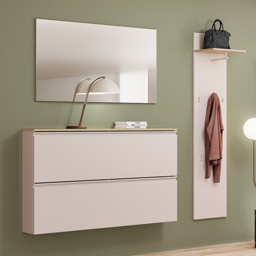 Malvern Wall Mounted Wooden Hallway Furniture Set in Cashmere
