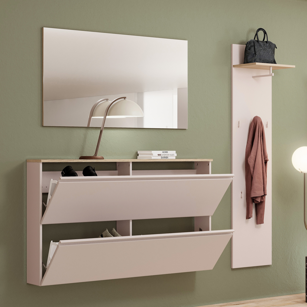 Malvern Wall Mounted Wooden Hallway Furniture Set in Cashmere