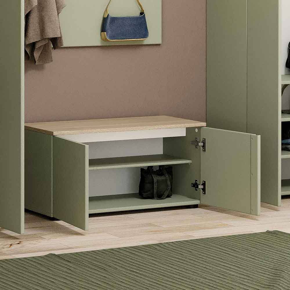 Malvern Wooden Hallway Seating Bench in Sage Green