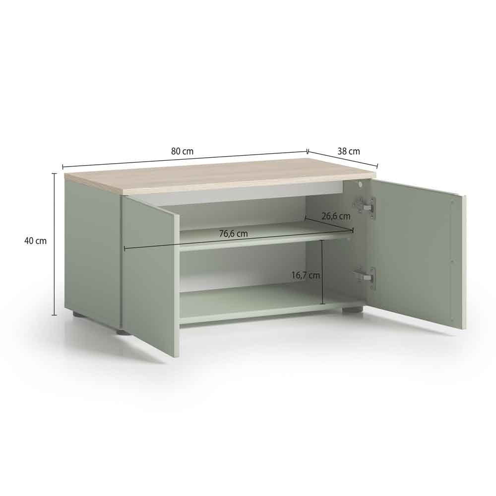 Malvern Wooden Hallway Seating Bench in Sage Green