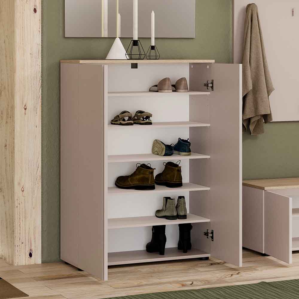 Malvern Wooden Shoe Storage Cabinet with 2 Doors in Cashmere