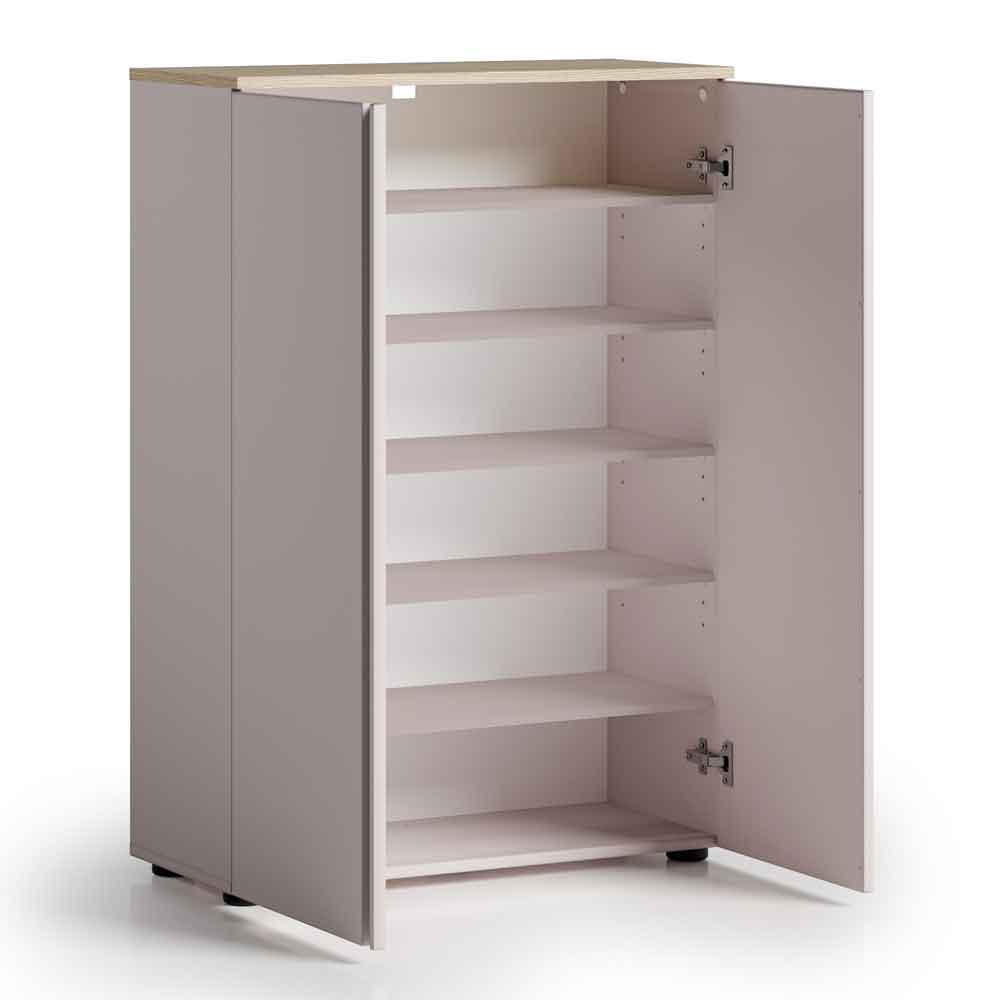 Malvern Wooden Shoe Storage Cabinet with 2 Doors in Cashmere