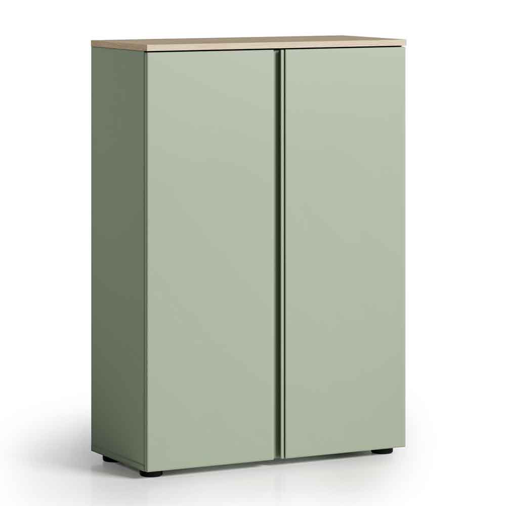 Malvern Wooden Shoe Storage Cabinet with 2 Doors in Sage Green