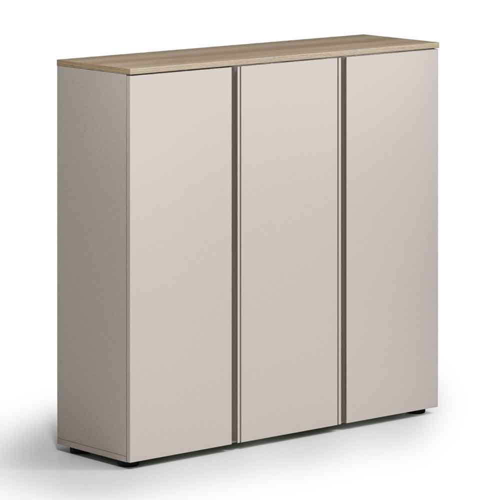 Malvern Wooden Shoe Storage Cabinet with 3 Doors in Cashmere