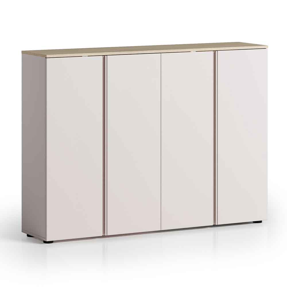 Malvern Wooden Shoe Storage Cabinet with 4 Doors in Cashmere