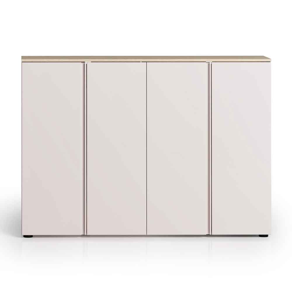 Malvern Wooden Shoe Storage Cabinet with 4 Doors in Cashmere