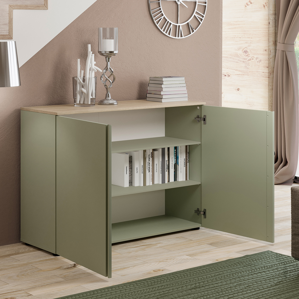 Malvern Wooden Sideboard with 2 Doors in Sage Green