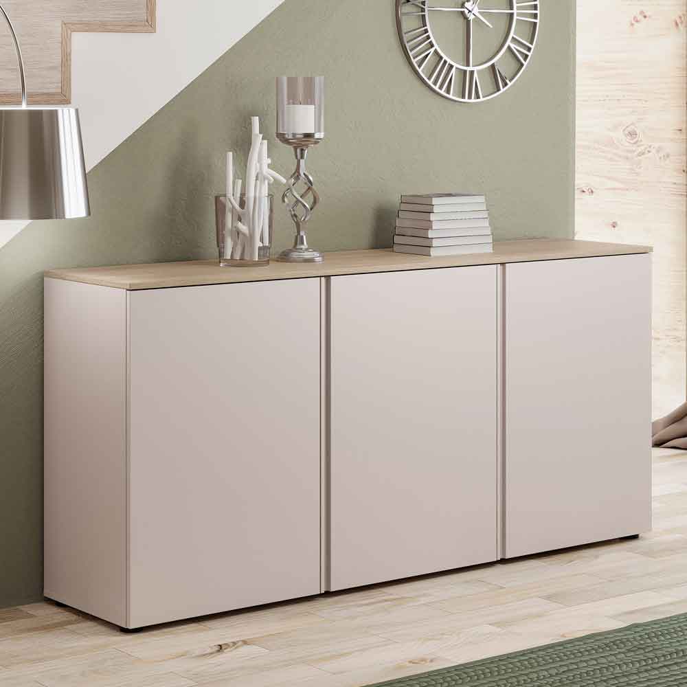 Malvern Wooden Sideboard with 3 Doors in Cashmere