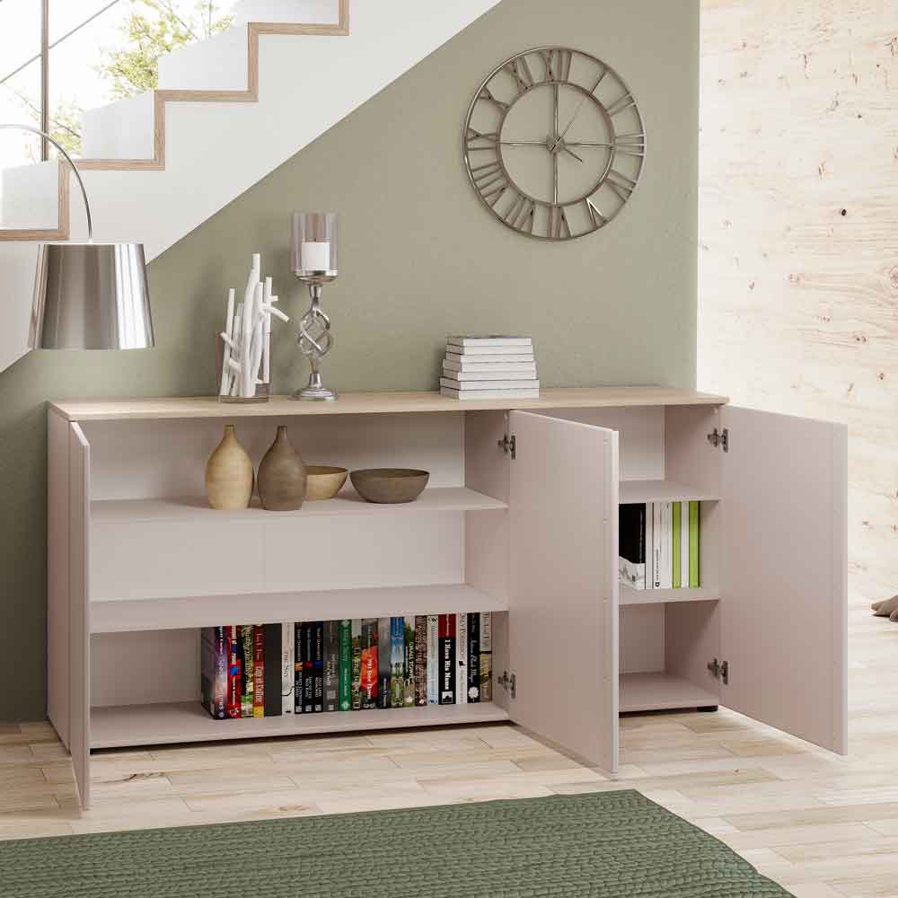 Malvern Wooden Sideboard with 3 Doors in Cashmere