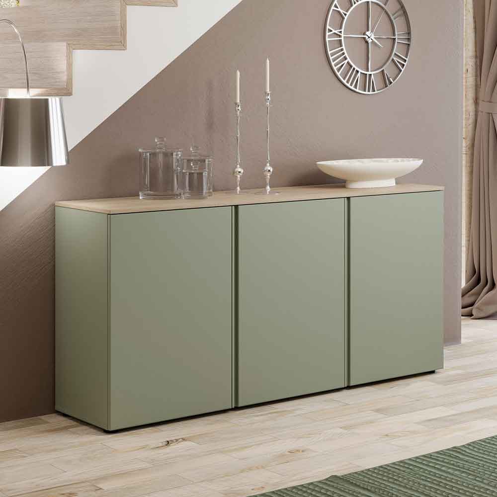 Malvern Wooden Sideboard with 3 Doors in Sage Green