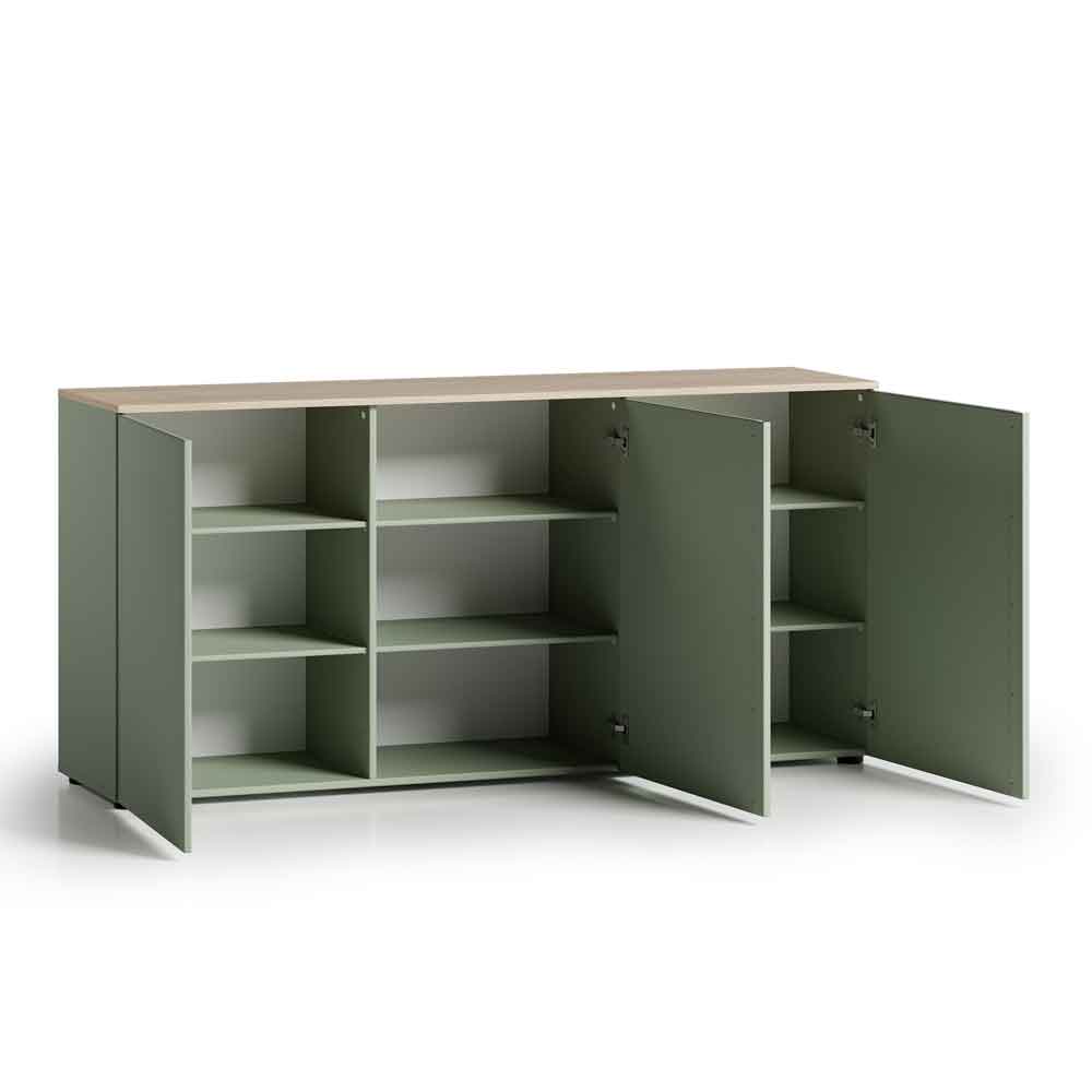 Malvern Wooden Sideboard with 3 Doors in Sage Green