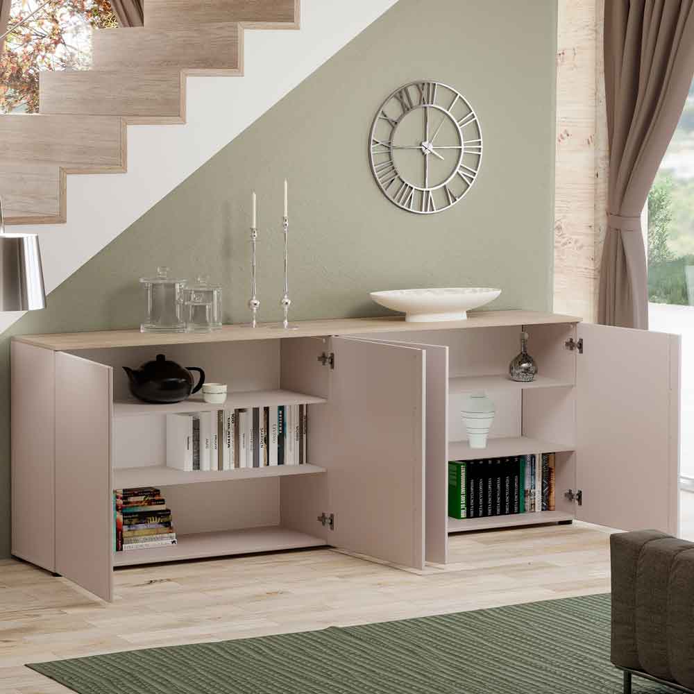 Malvern Wooden Sideboard with 4 Doors in Cashmere