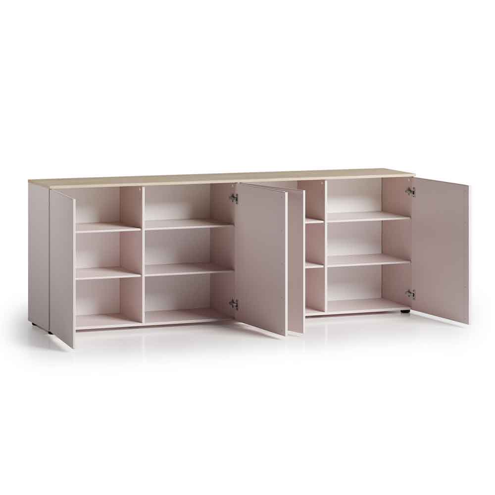 Malvern Wooden Sideboard with 4 Doors in Cashmere