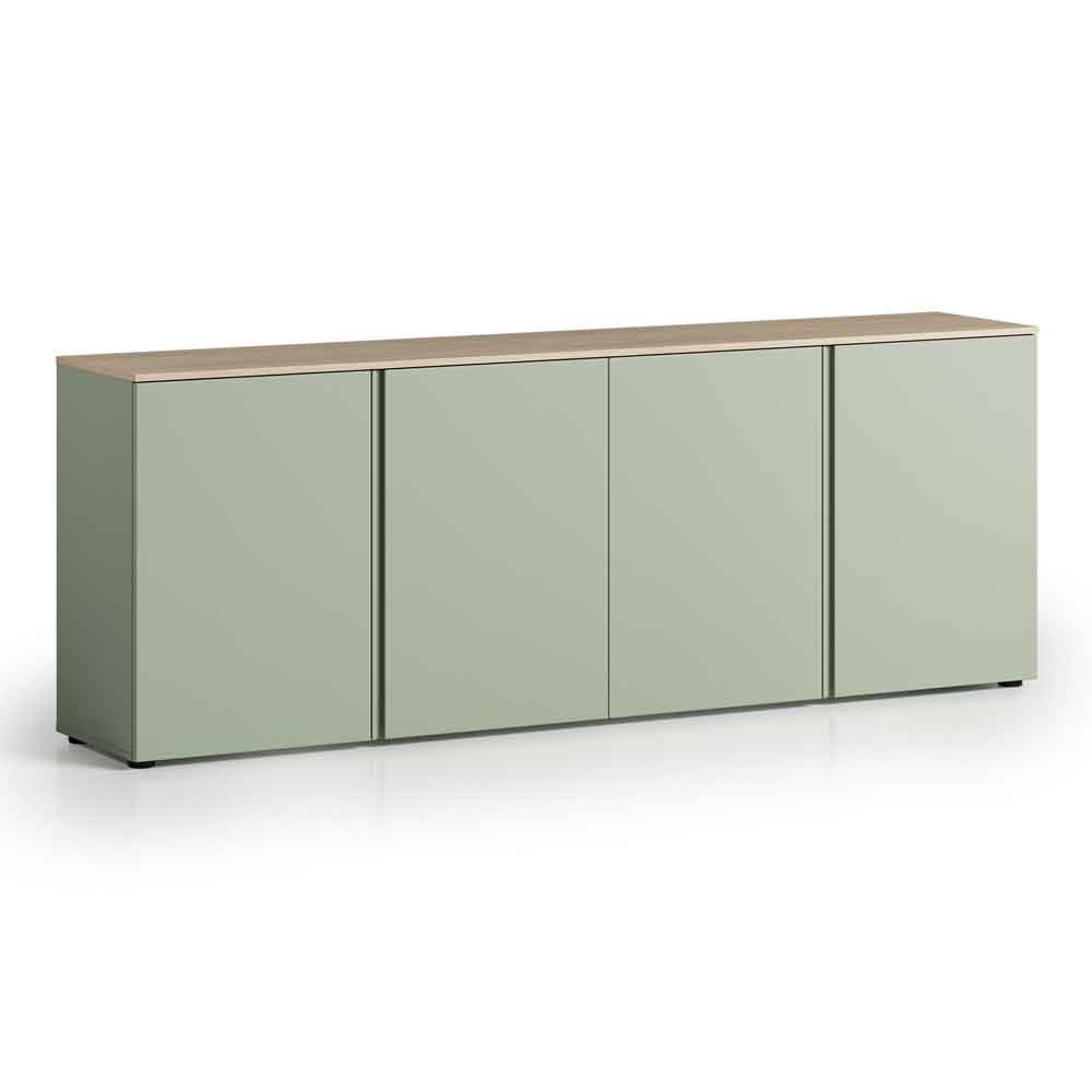 Malvern Wooden Sideboard with 4 Doors in Sage Green