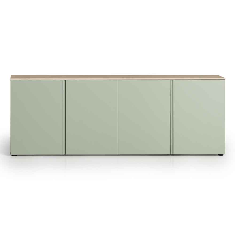 Malvern Wooden Sideboard with 4 Doors in Sage Green
