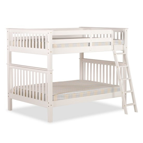 Malvern Wooden Small Double Bunk Bed In White_2