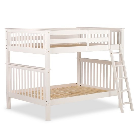 Malvern Wooden Small Double Bunk Bed In White_3