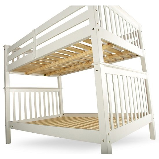Malvern Wooden Small Double Bunk Bed In White_4