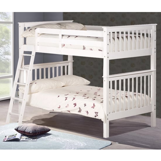 Read more about Malvern wooden small double bunk bed in white