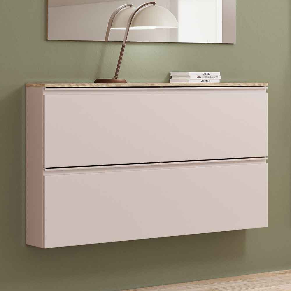 Malvern Wooden Wall Mounted Shoe Storage Cabinet in Cashmere