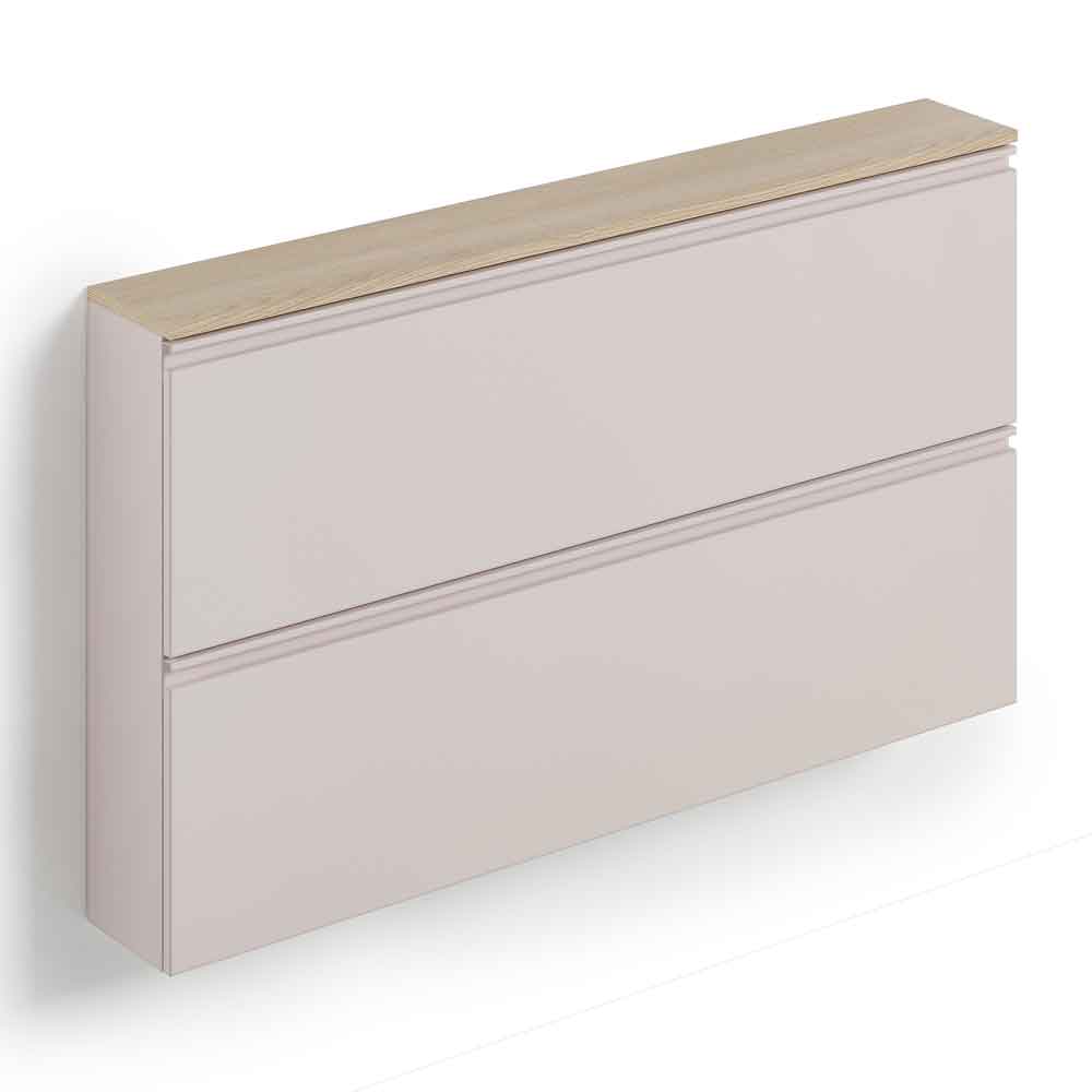 Malvern Wooden Wall Mounted Shoe Storage Cabinet in Cashmere