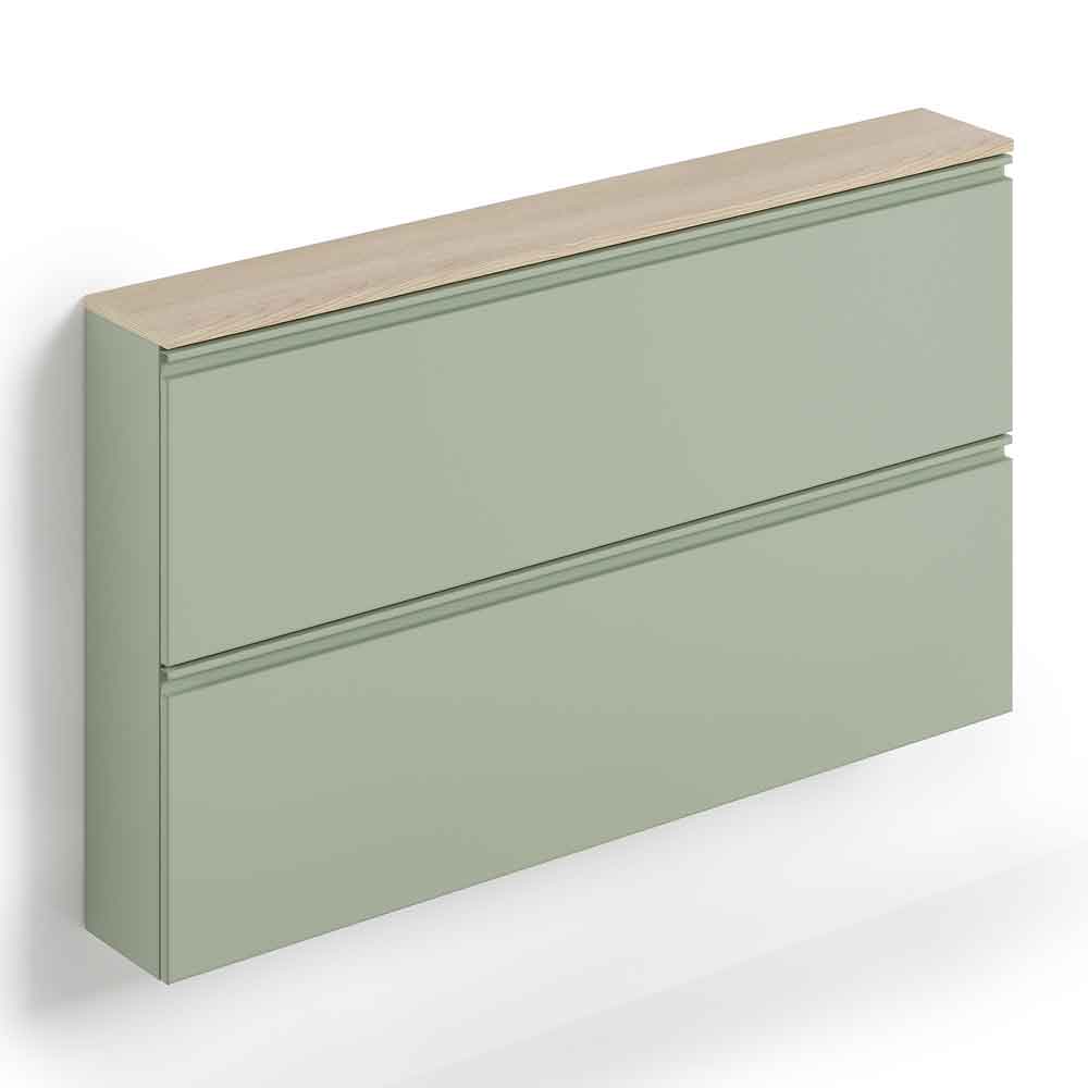 Malvern Wooden Wall Mounted Shoe Storage Cabinet in Sage Green