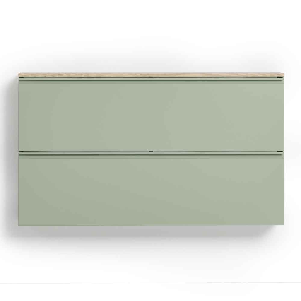 Malvern Wooden Wall Mounted Shoe Storage Cabinet in Sage Green