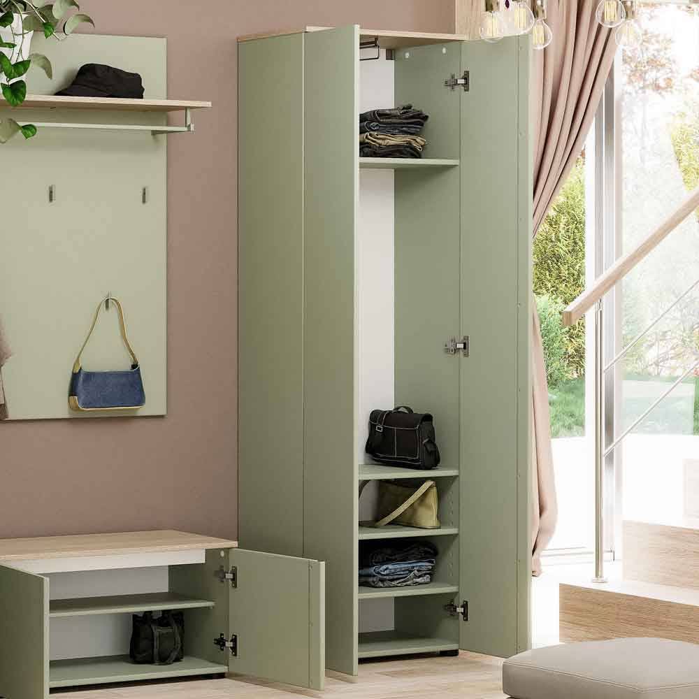 Malvern Wooden Wardrobe with 2 Doors in Sage Green