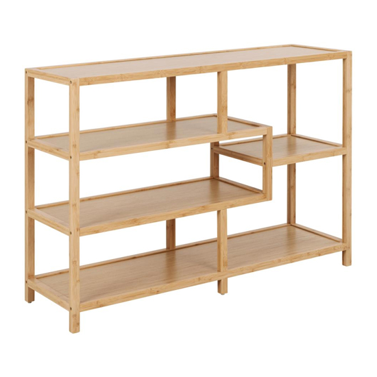 Product photograph of Manacor Bamboo Bookcase With 4 Shelves In Natural from Furniture in Fashion
