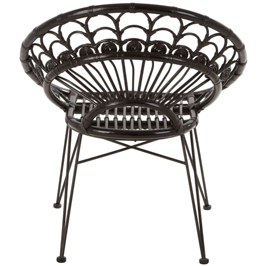Manado Black Kubu Rattan Chair With Black Iron Legs Furniture in Fashion