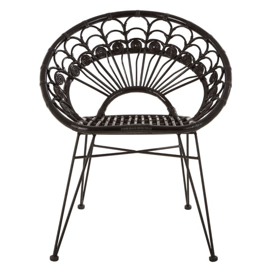 Read more about Hunor black kubu rattan chair with black iron legs