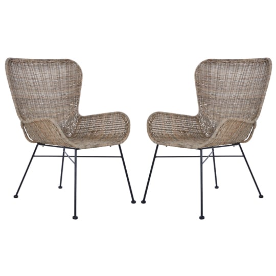 Product photograph of Hunor Kubu Rattan Curved Design Chair In Pair from Furniture in Fashion