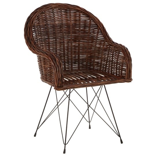 Hunor Natural Croco Rattan Chair In Pair     