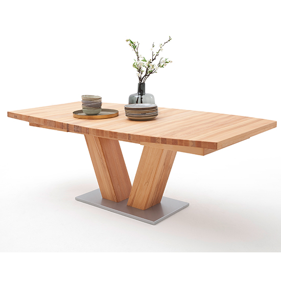 Managua Extending Boat Shaped V Leg Dining Table In Beech Furniture In Fashion