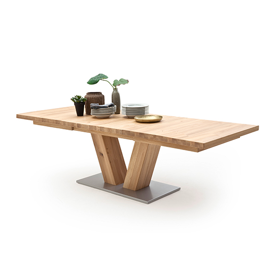 Managua Extending VLeg Dining Table In Bianco Oak Furniture in Fashion