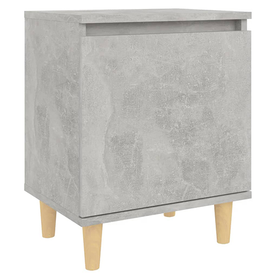 Manal Wooden Bedside Cabinet With 1 Door In Concrete Effect